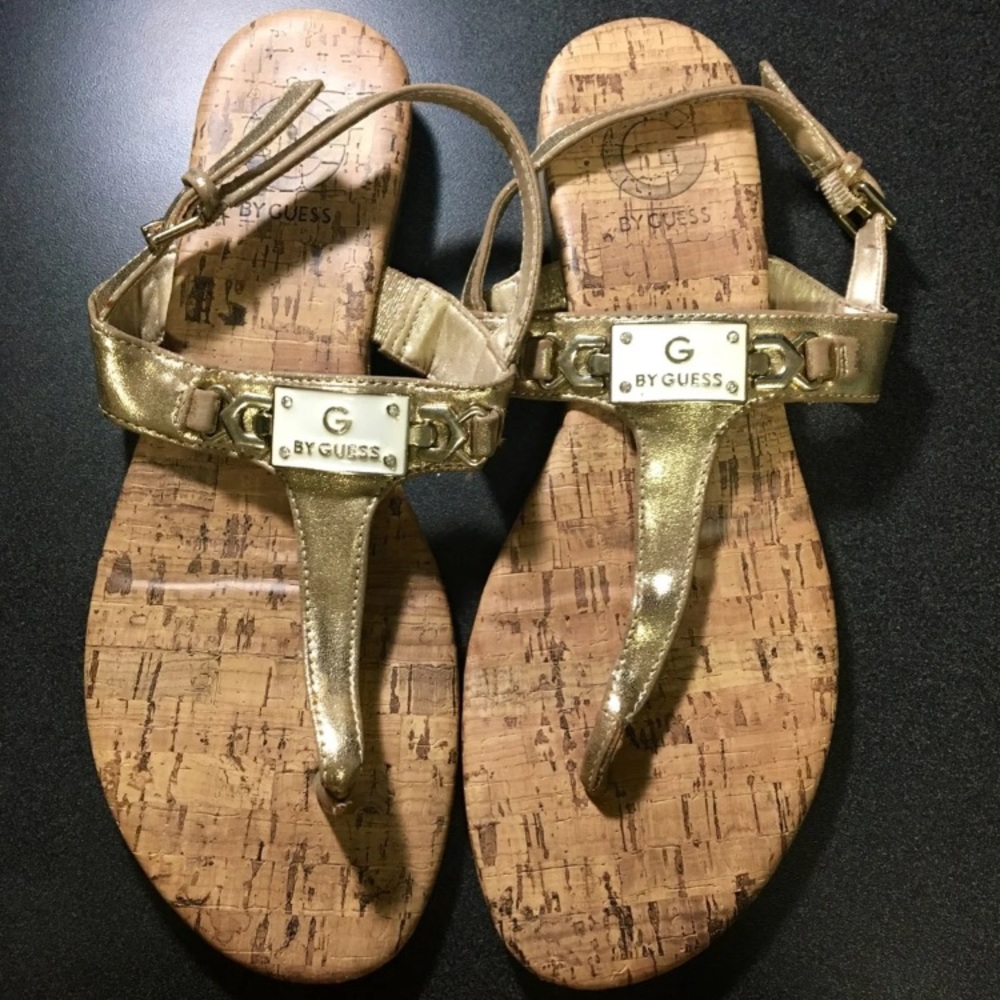 G by Guess gold sandals